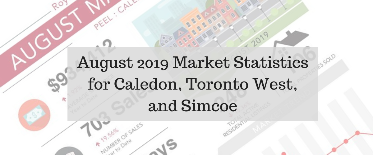 August 2019 Market Statistics for Caledon, Toronto West and Simcoe: New Tecumseth