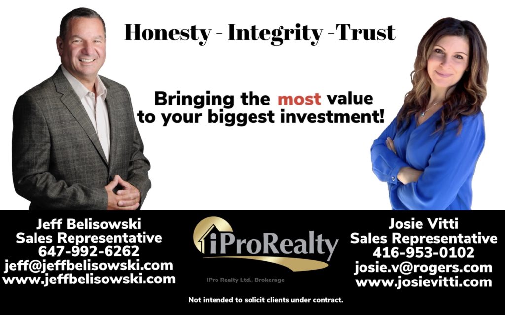 Jeff Belisowski & Josie Vitti. Sales Representatives iProRealty